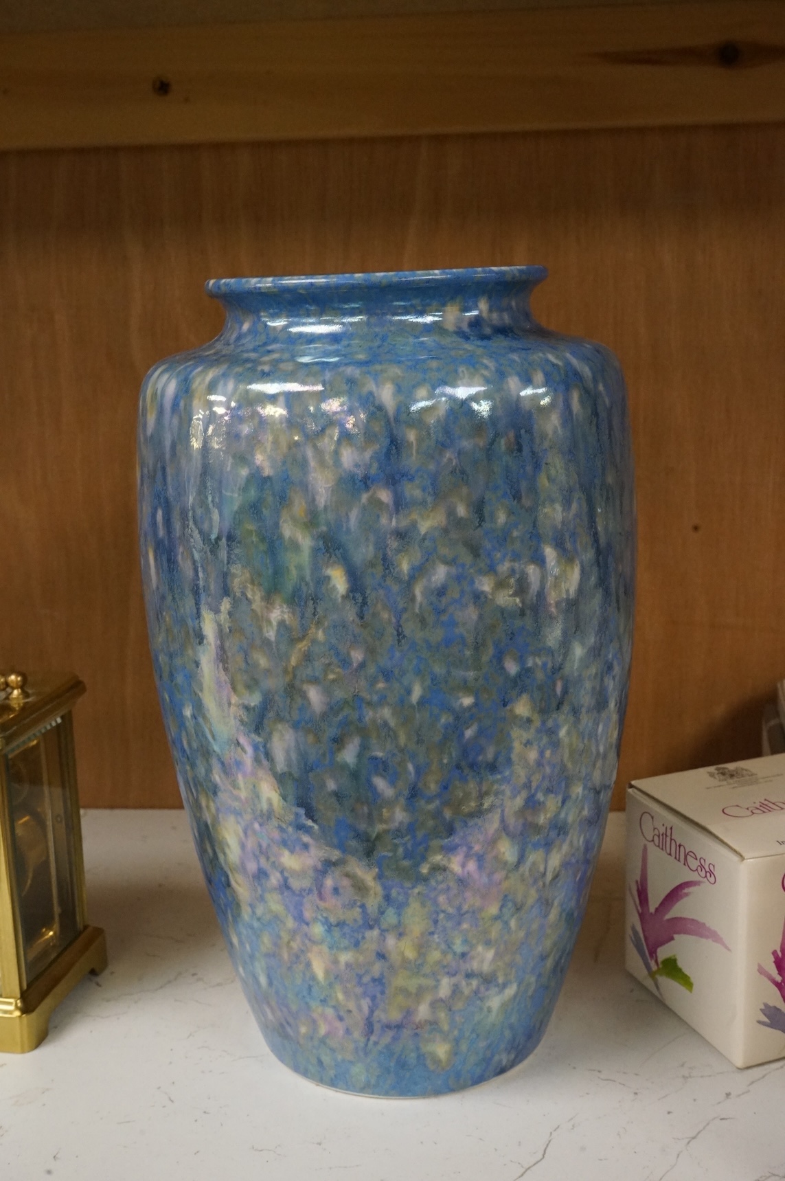 A Ruskin pottery vase, dated 1927, 24cm high
